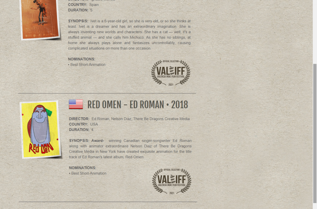 Ed Roman’s “Red Omen” Selected For Valencia Indie Film Festival