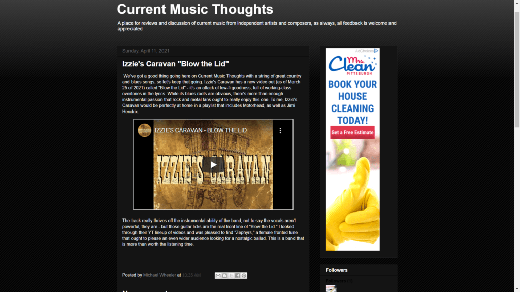 Current Music Thoughts Reviews Izzie’s Caravan’s “Blow The Lid”