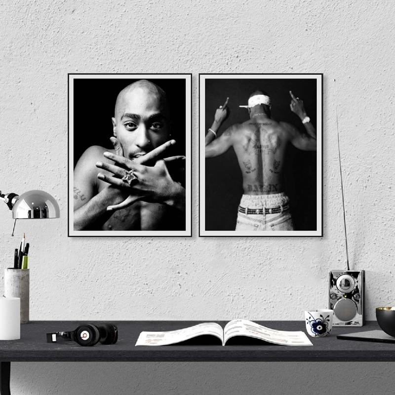 Tupac Black and Whites Ink on Canvas